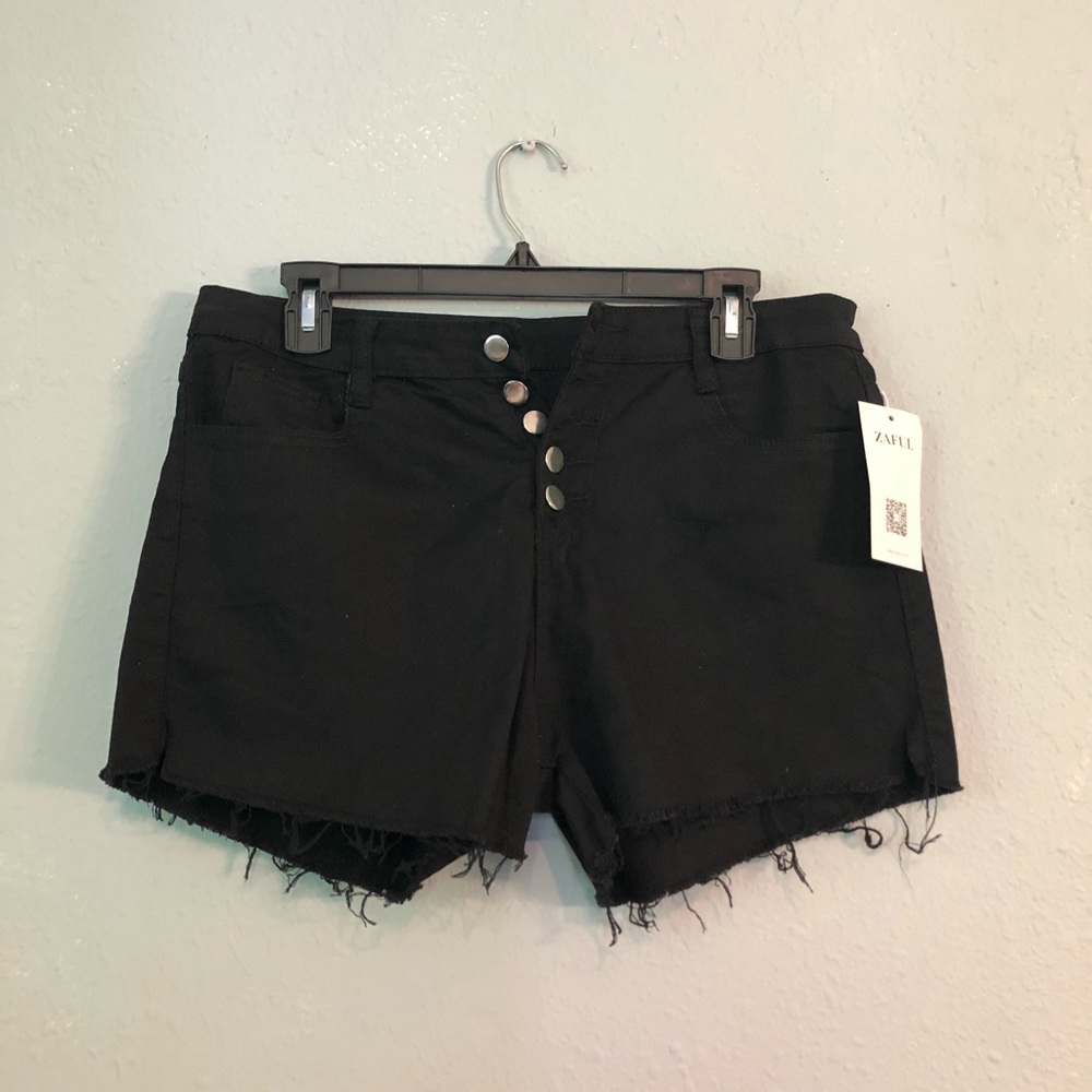 High waisted black shorts
